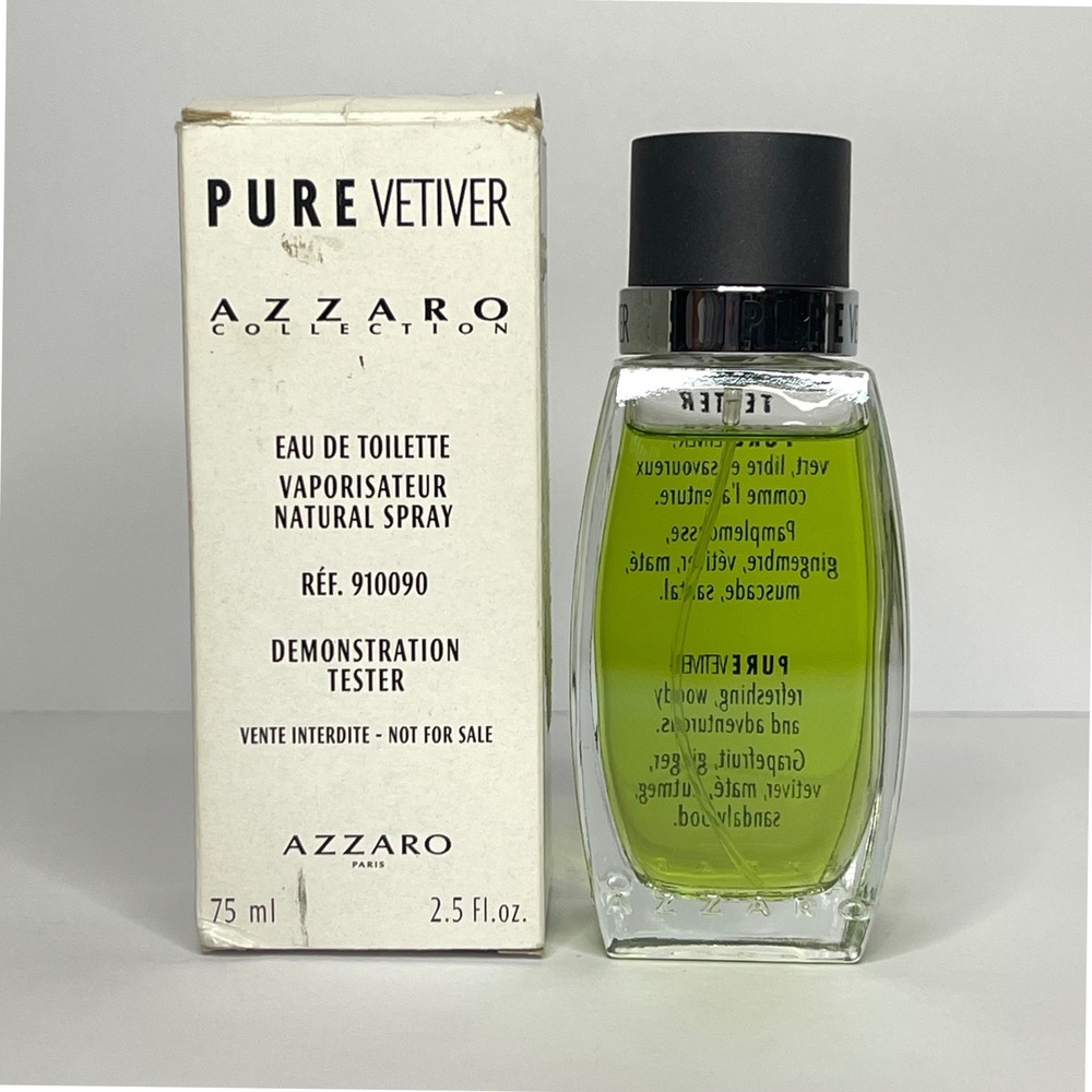 Azzaro Pure Vetiver Eau De Toilette 75ml 2.5oz Men Fragrance Tester See Pics